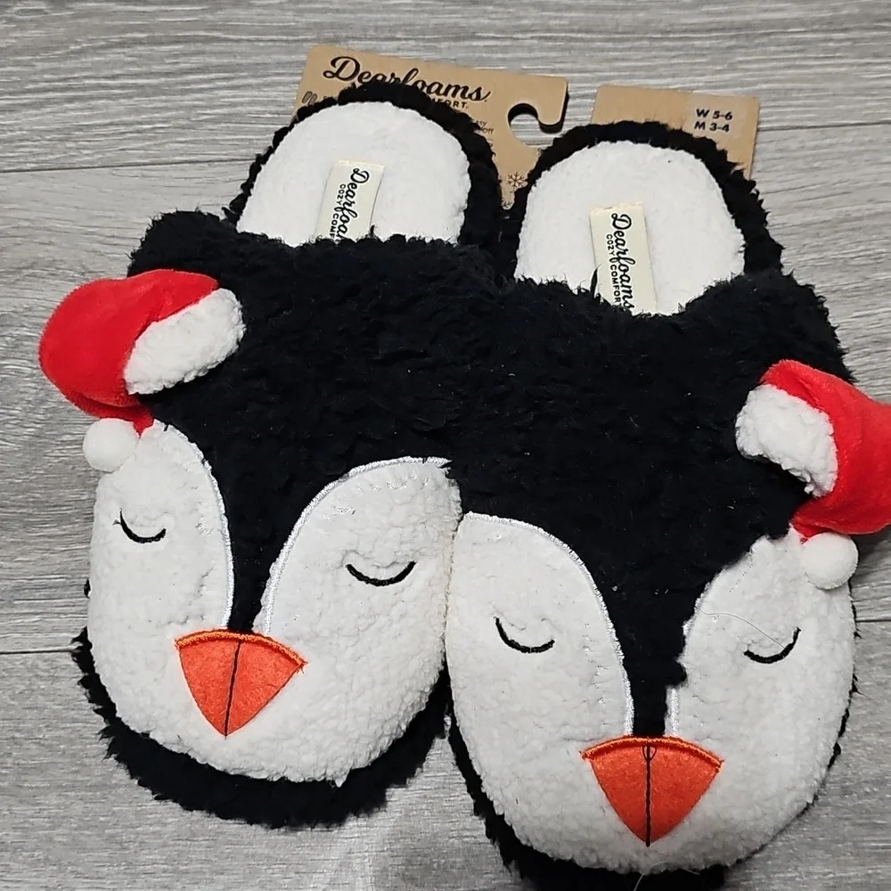 Nwt dearfoams penguins slippers unisex - Picture 1 of 3
